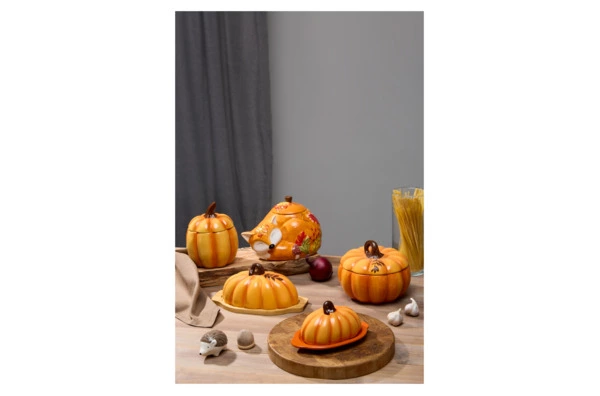 Блюдо с крышкой Decor de table Родная природа Тыковка 28,45х15,75х12,19 см, керамика