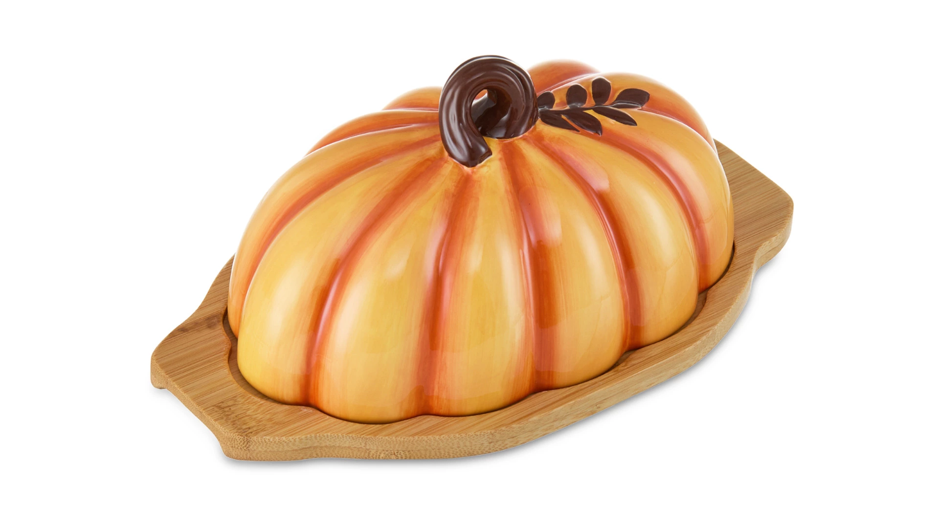 Блюдо с крышкой Decor de table Родная природа Тыковка 28,45х15,75х12,19 см, керамика