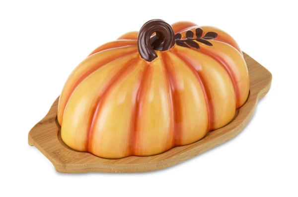 Блюдо с крышкой Decor de table Родная природа Тыковка 28,45х15,75х12,19 см, керамика