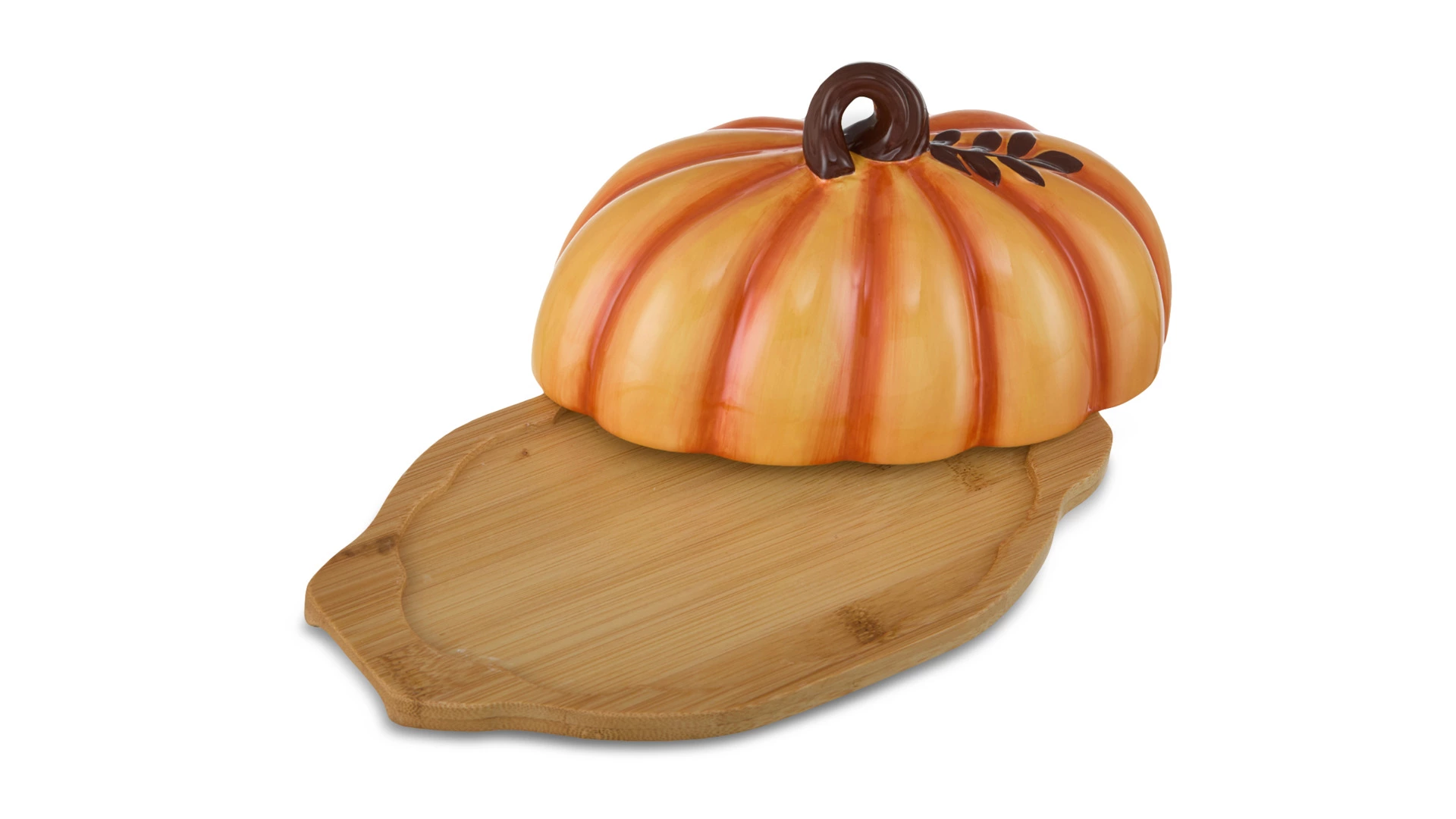 Блюдо с крышкой Decor de table Родная природа Тыковка 28,45х15,75х12,19 см, керамика