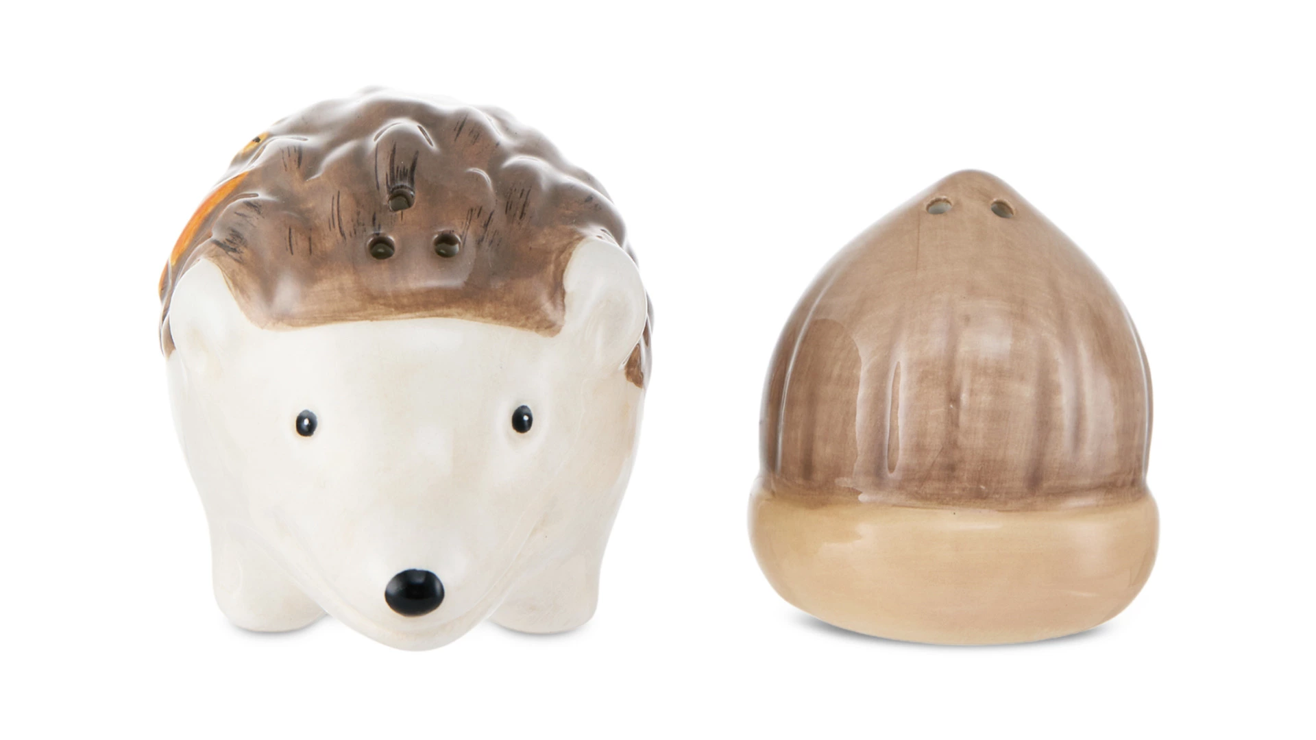 Набор солонки и перечницы Decor de table Родная природа Ежик 8,38х5,08х5,5 см и Орех 4,3х4,3х4,4 см