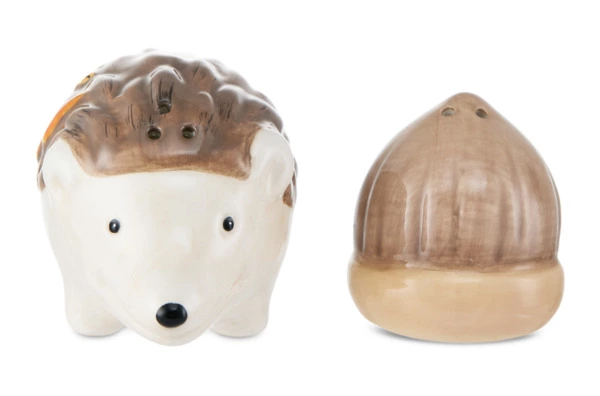 Набор солонки и перечницы Decor de table Родная природа Ежик 8,38х5,08х5,5 см и Орех 4,3х4,3х4,4 см