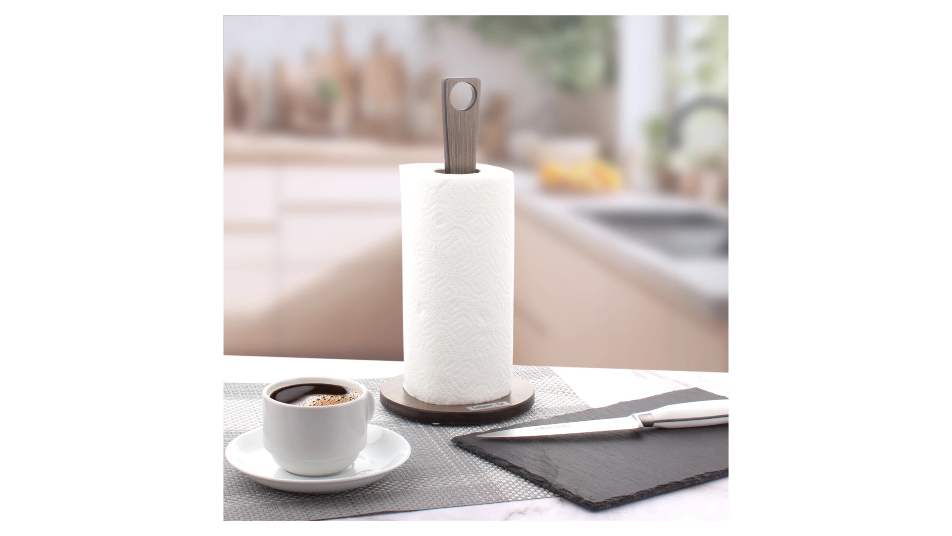 Держатель для бумажного полотенца ComposeEat Fashion 31х15 см, база 12 мм, композит, коричневый