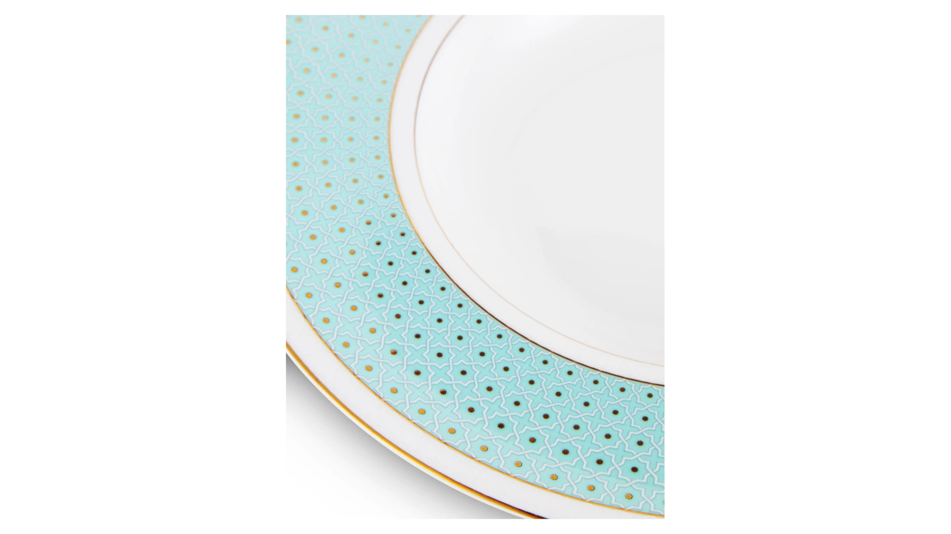 Тарелка суповая Decor de table Бирюза 24 см, фарфор костяной