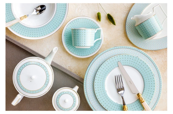 Тарелка десертная Decor de table Бирюза 16 см, фарфор костяной