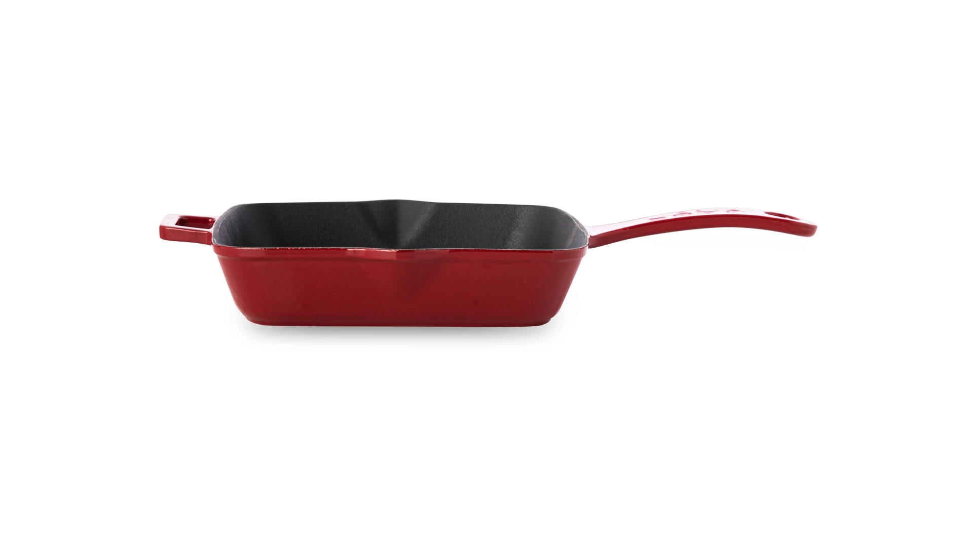 Сковорода-гриль квадратная LAVA 20 см, 1 л, чугун, красная