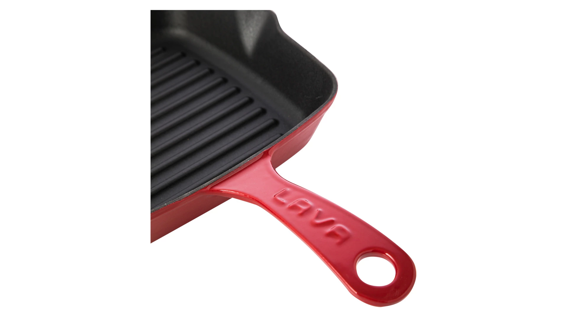 Сковорода-гриль квадратная LAVA 20 см, 1 л, чугун, красная