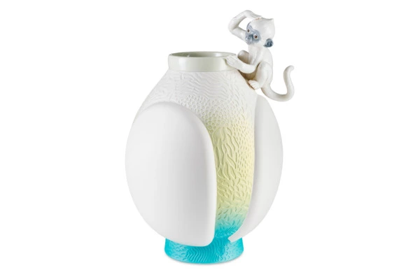 Ваза Lladro Обезьянка 26х42 см, фарфор