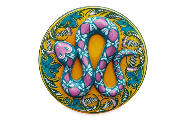 Шкатулка подарочная Золотая Хохлома Змея 14х8 см, дерево