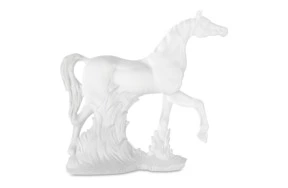 Фигурка Decor de table Лошадь 20 см, хрустальное тесто, белая, п/к