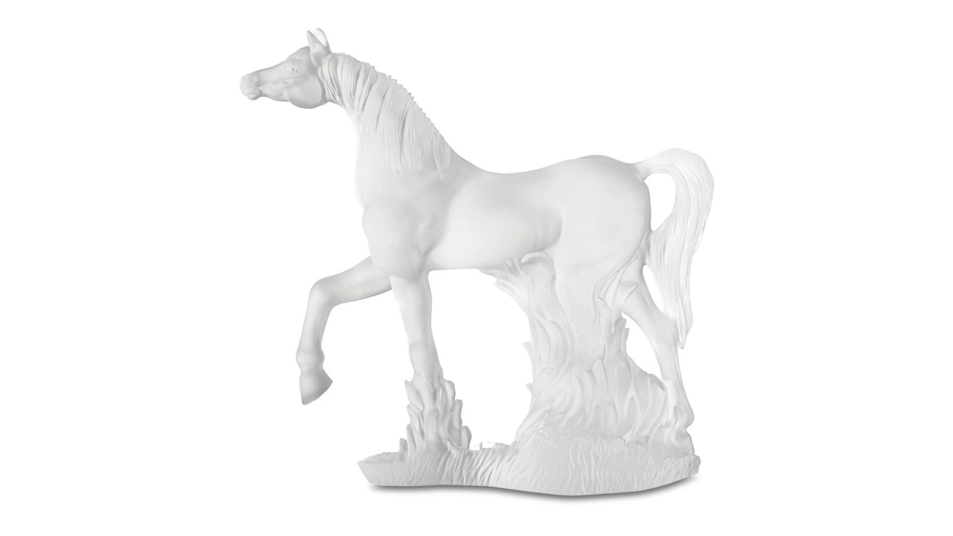 Фигурка Decor de Table Pate de Verre Cristal Лошадь 20 см, хрустальное тесто, белая, п/к