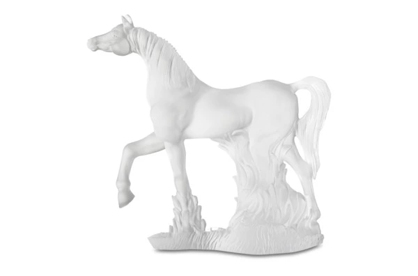 Фигурка Decor de Table Pate de Verre Cristal Лошадь 20 см, хрустальное тесто, белая, п/к
