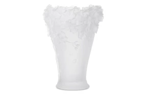 Ваза настольная Decor de table Сакура 30 см, хрустальное тесто, белая, п/к