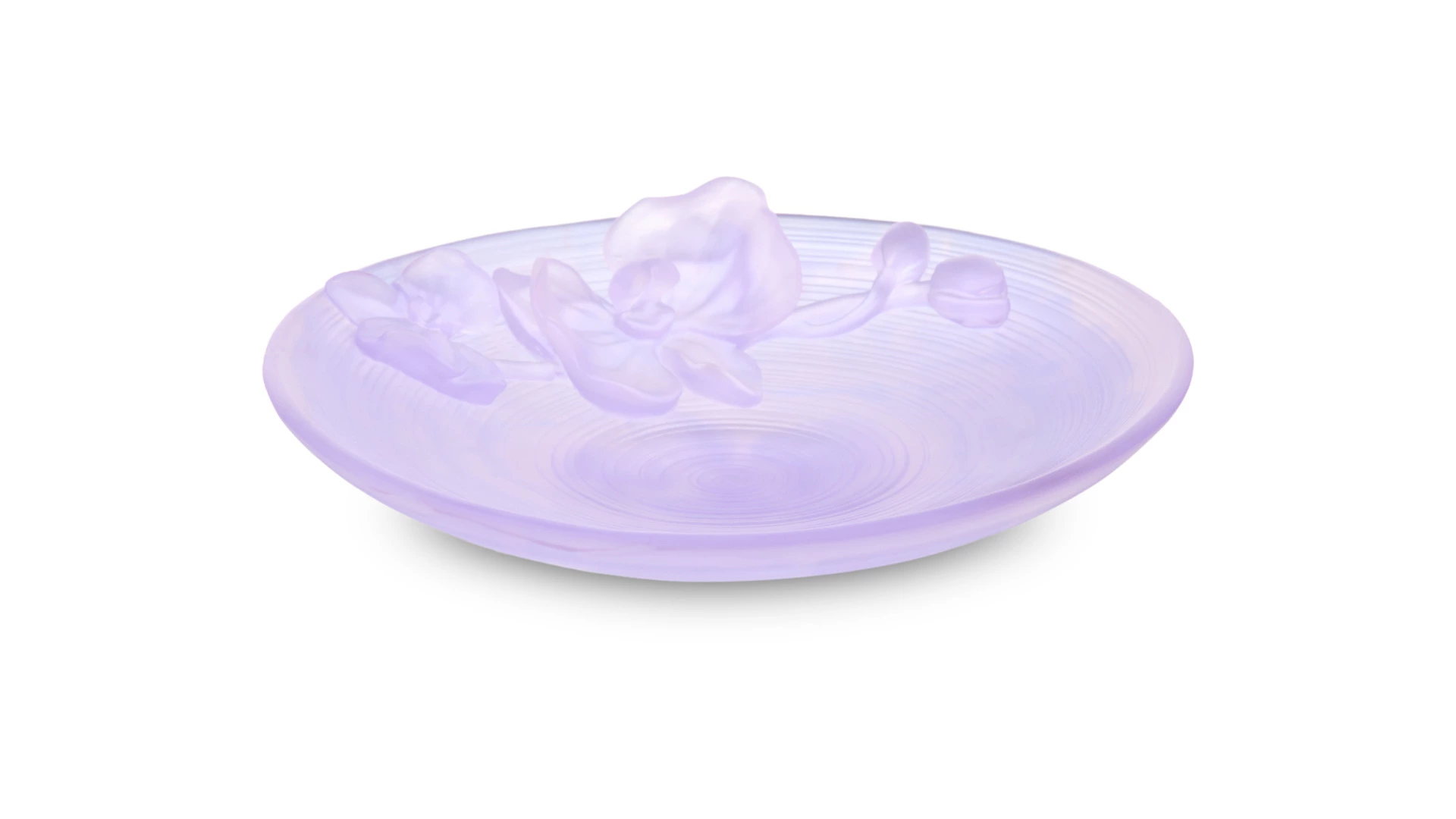 Блюдо Decor de Table Pate de Verre Cristal Орхидея 18 см, хрустальное тесто, фиолетовое, п/к