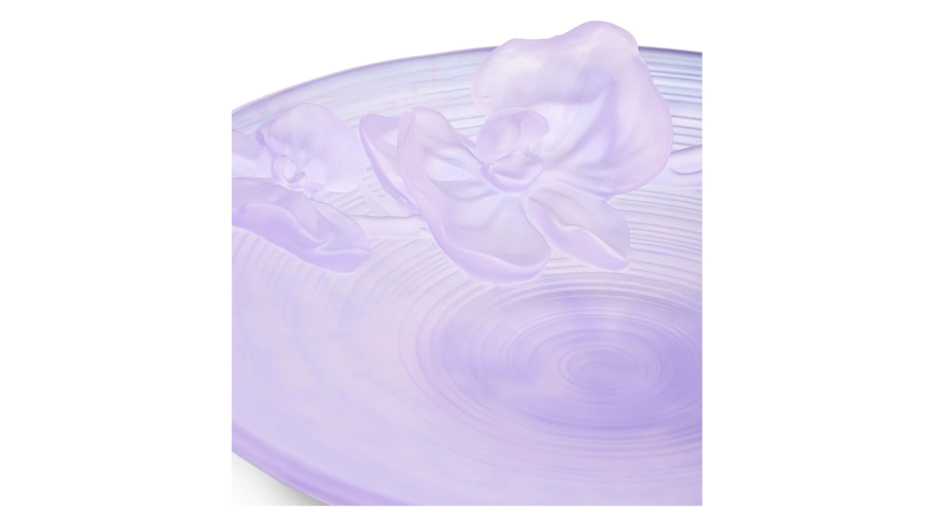 Блюдо Decor de Table Pate de Verre Cristal Орхидея 18 см, хрустальное тесто, фиолетовое, п/к