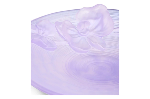 Блюдо Decor de Table Pate de Verre Cristal Орхидея 18 см, хрустальное тесто, фиолетовое, п/к