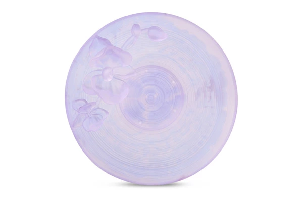 Блюдо Decor de Table Pate de Verre Cristal Орхидея 18 см, хрустальное тесто, фиолетовое, п/к