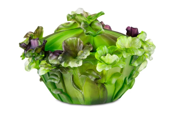 Конфетница Decor de Table Pate de Verre Cristal Фиалка 17 см, хрустальное тесто