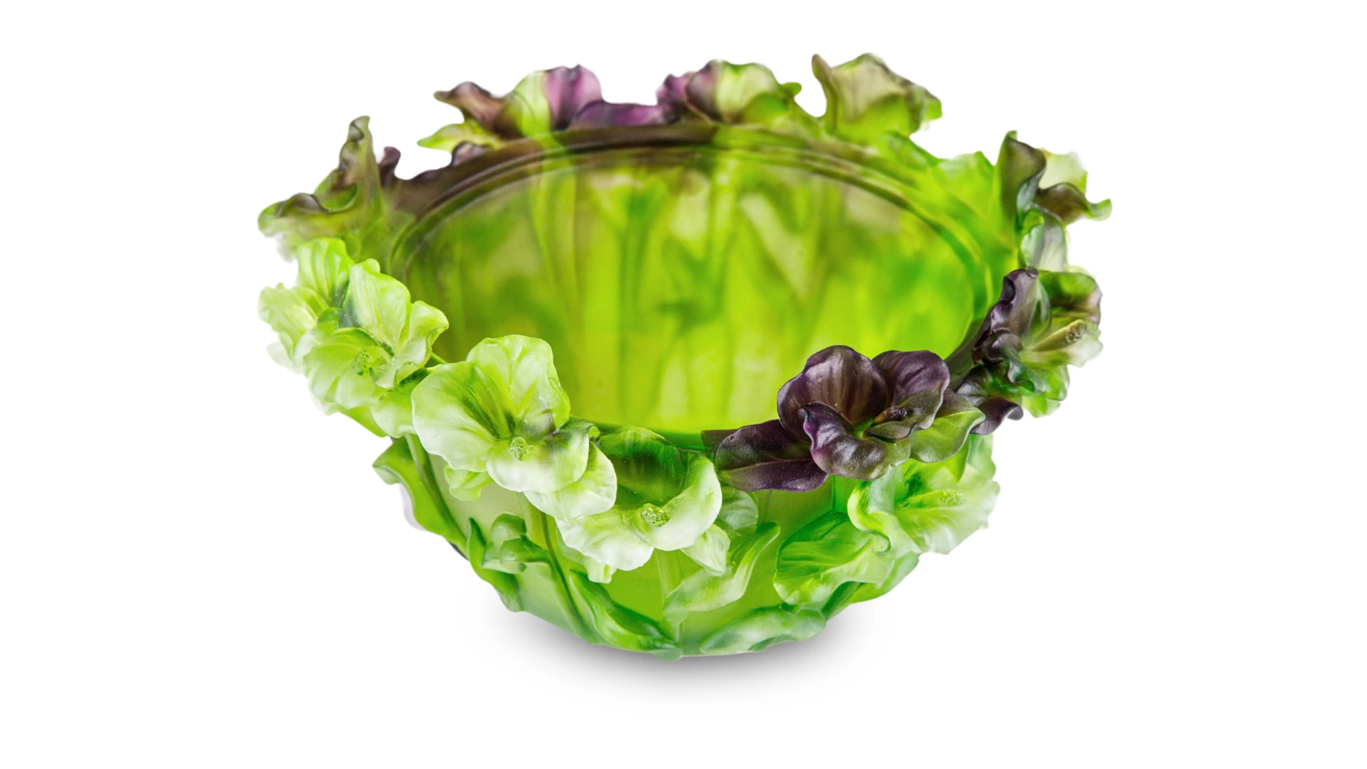 Конфетница Decor de Table Pate de Verre Cristal Фиалка 17 см, хрустальное тесто