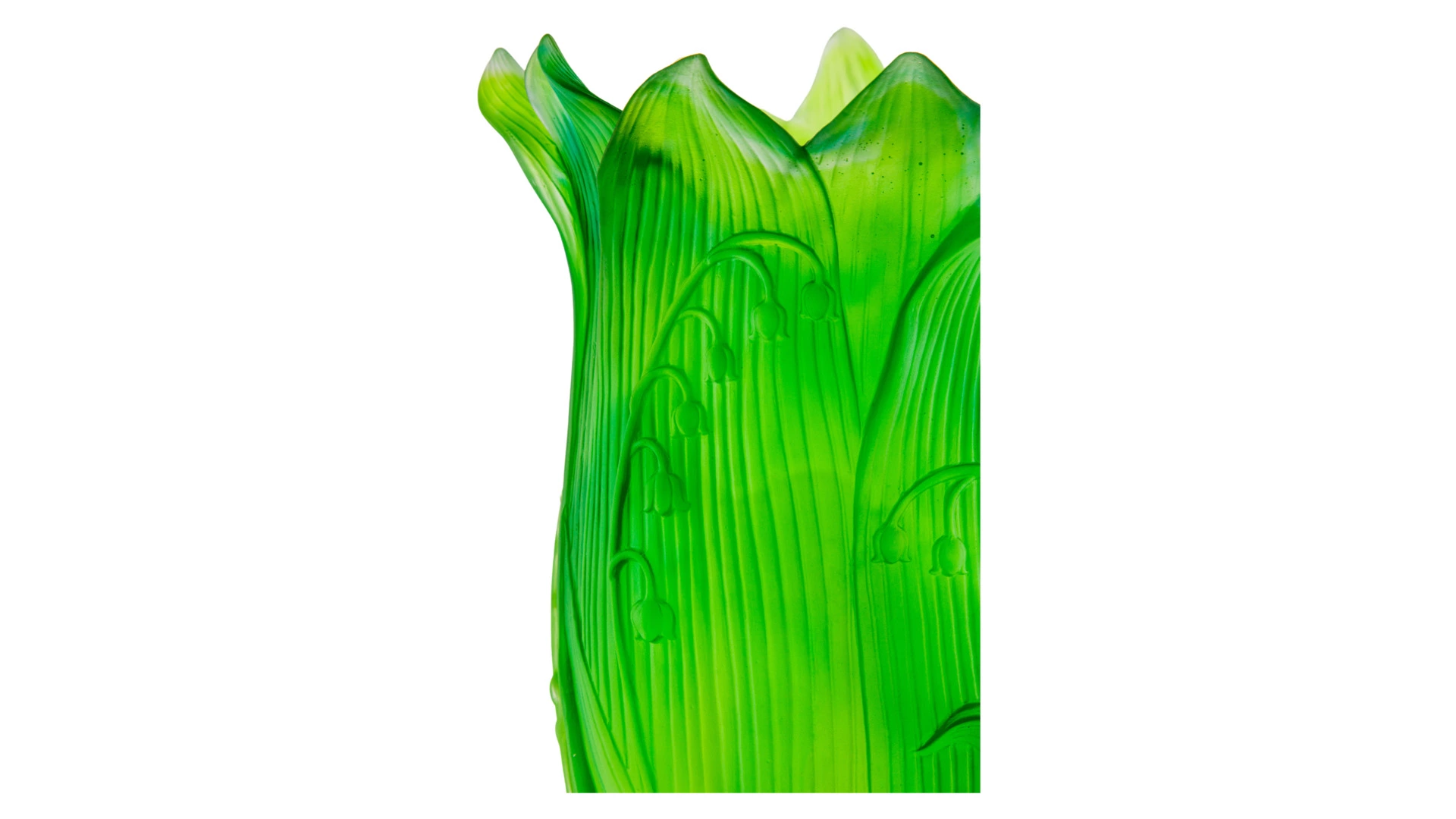Ваза настольная Decor de Table Pate de Verre Cristal Ландыш 30 см, хрустальное тесто, зеленая, п/к