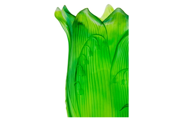 Ваза настольная Decor de Table Pate de Verre Cristal Ландыш 30 см, хрустальное тесто, зеленая, п/к