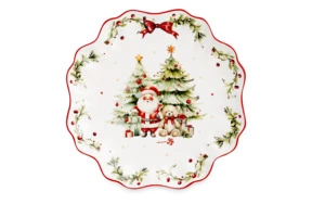 Тарелка обеденная Decor de table Рождественский винтаж 26 см, фарфор