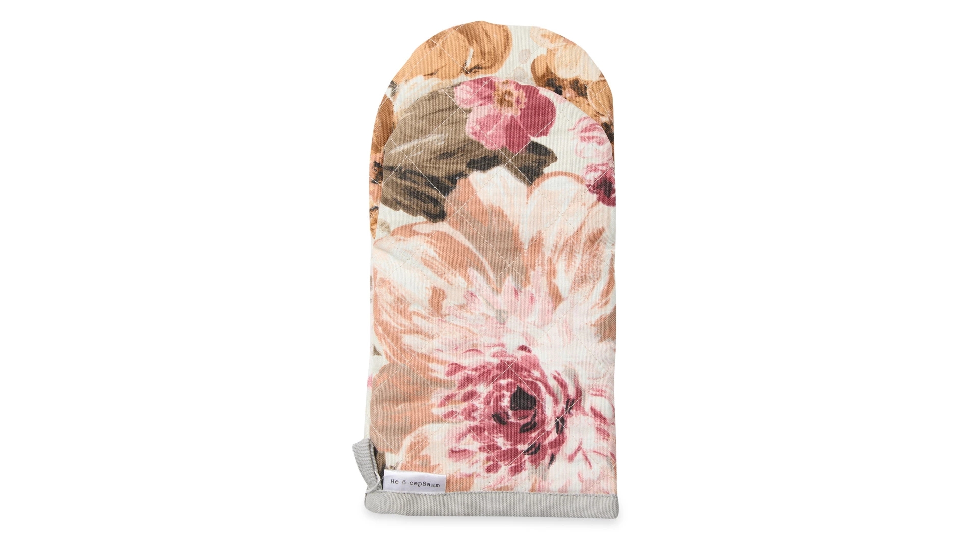 Варежка-прихватка Не в сервант Крупный Цветок, хлопок, разноцветный