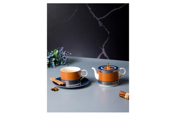Набор эгоист Decor de table Арабика, чайник 300 мл, чашка чайная 200 мл, блюдце 16 см, фарфор, п/к