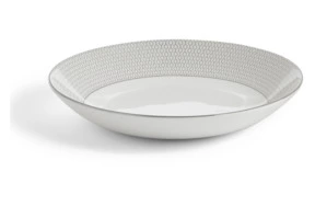Тарелка суповая Wedgwood Джио Платинум 24 см, фарфор костяной