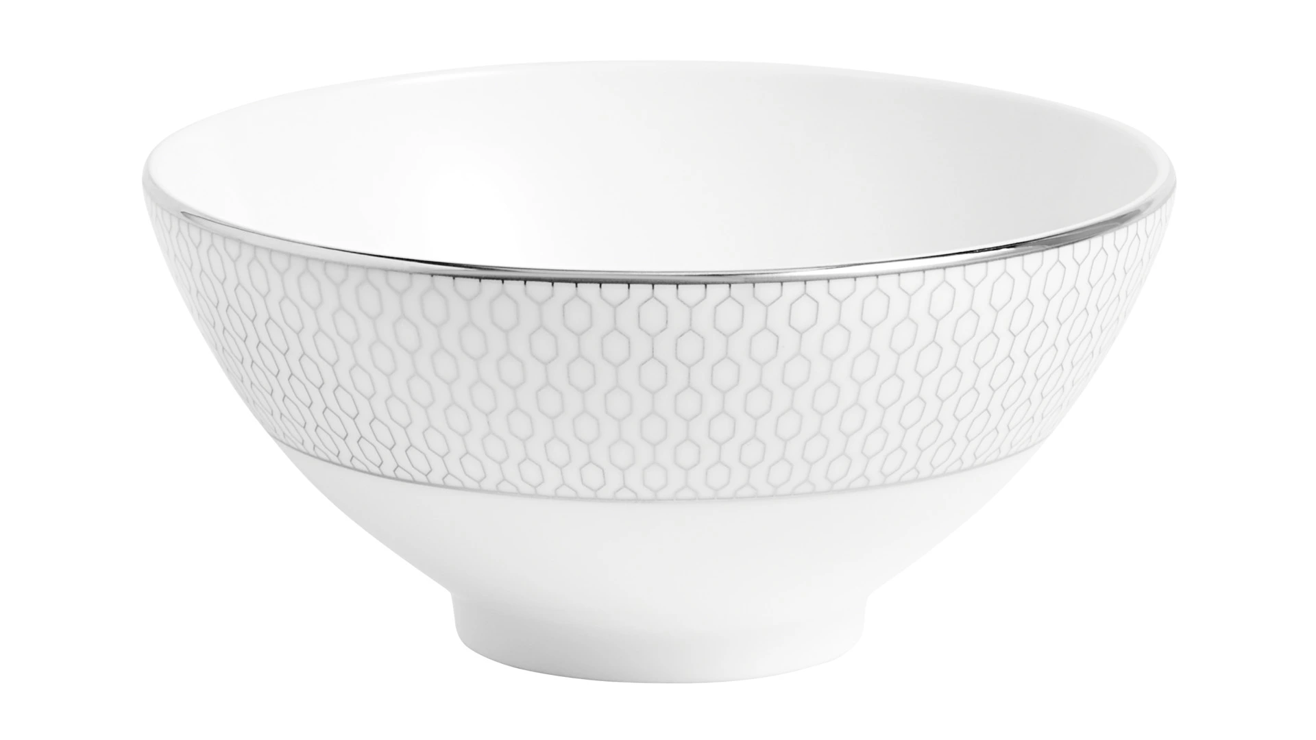 Салатник порционный Wedgwood Джио Платинум 11 см, фарфор костяной