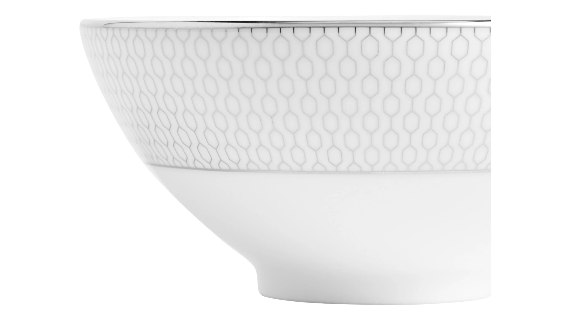 Салатник порционный Wedgwood Джио Платинум 11 см, фарфор костяной