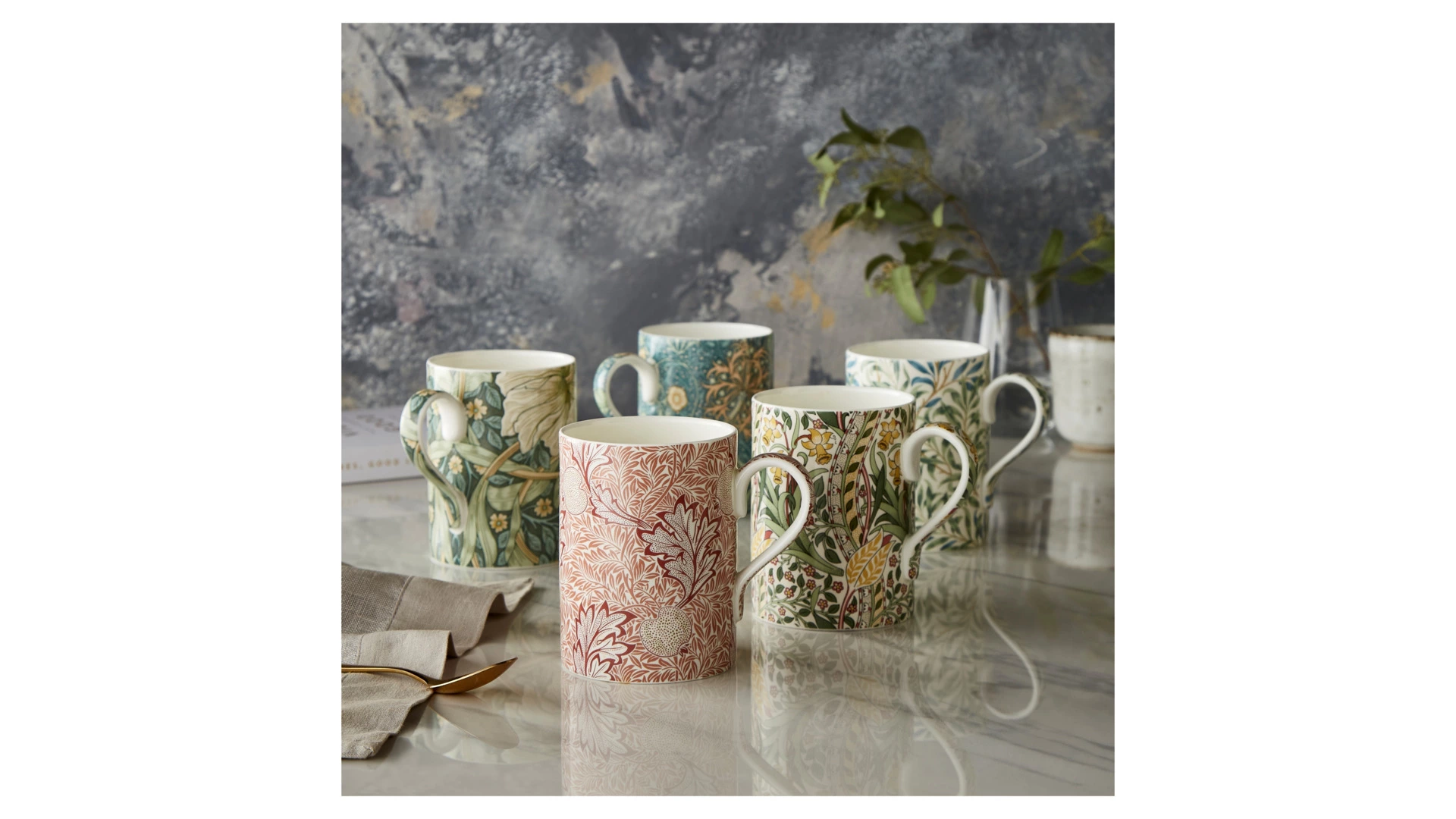 Кружка Spode Моррис и Ко Яблочное безумие 340 мл, фарфор костяной