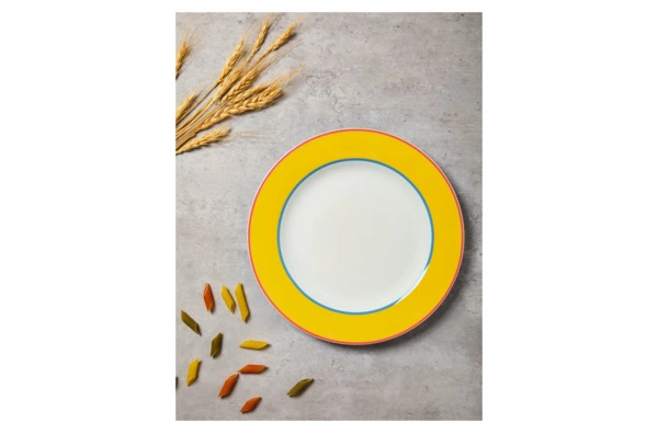Тарелка закусочная Spode Кит Кемп Калипсо 24 см, фарфор костяной, желтый
