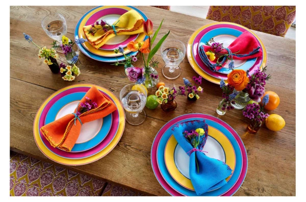 Тарелка закусочная Spode Кит Кемп Калипсо 24 см, фарфор костяной, желтый