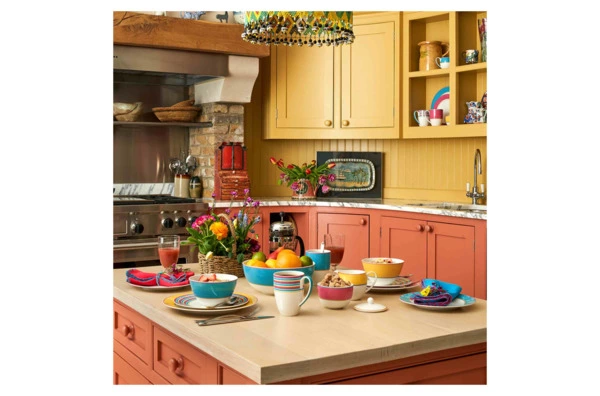 Тарелка закусочная Spode Кит Кемп Калипсо 24 см, фарфор костяной, желтый