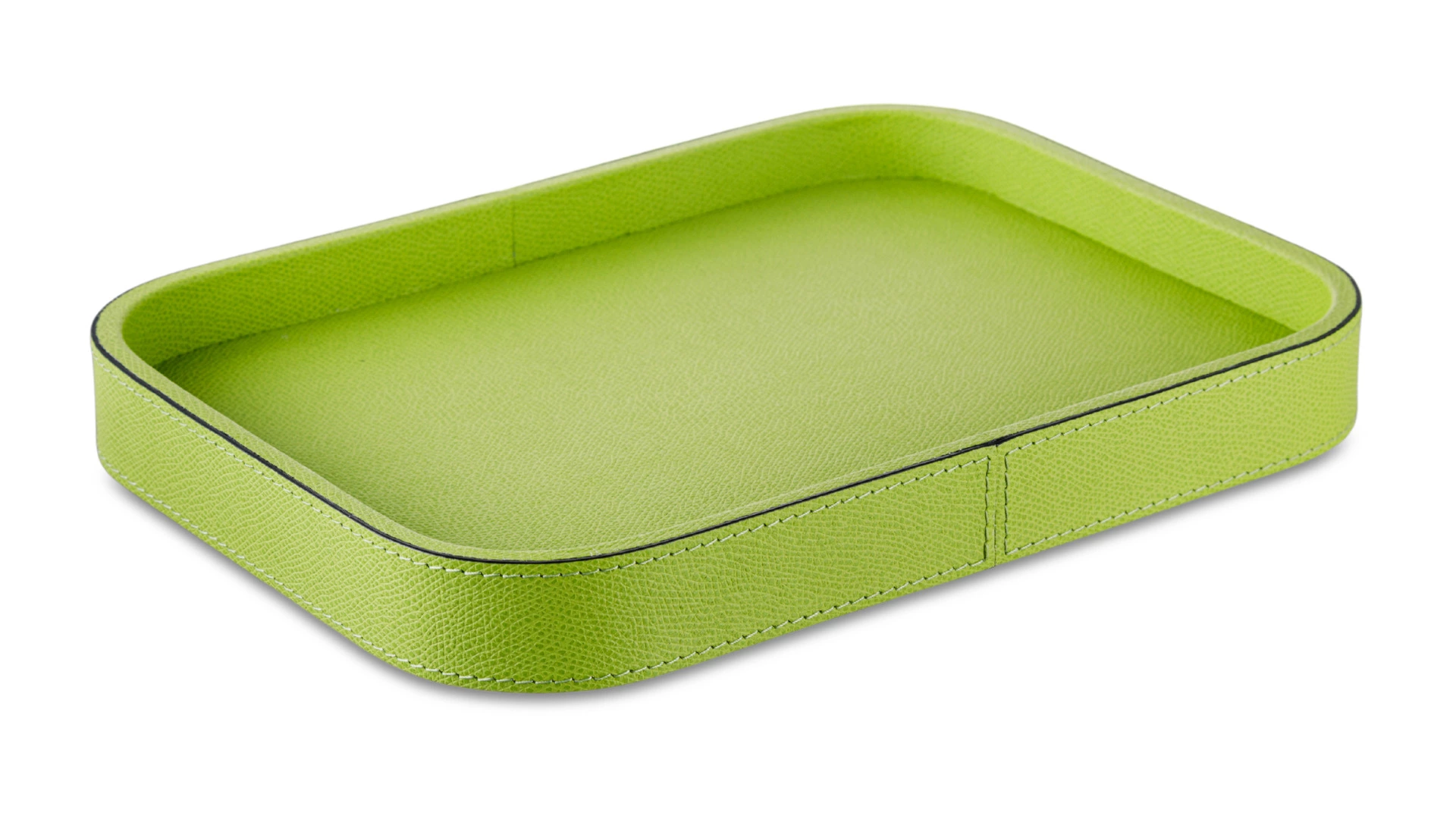 Поднос прямоугольный Giobagnara Поло 27,5х20,5 см, кожа натуральная, салатовый