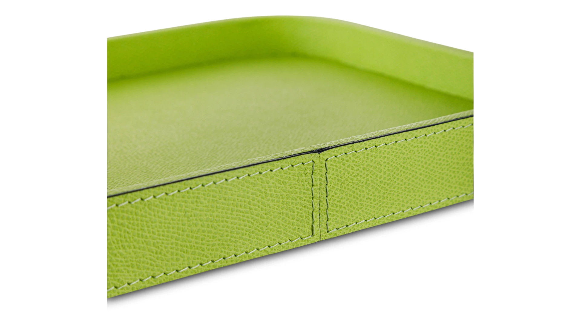 Поднос прямоугольный Giobagnara Поло 27,5х20,5 см, кожа натуральная, салатовый