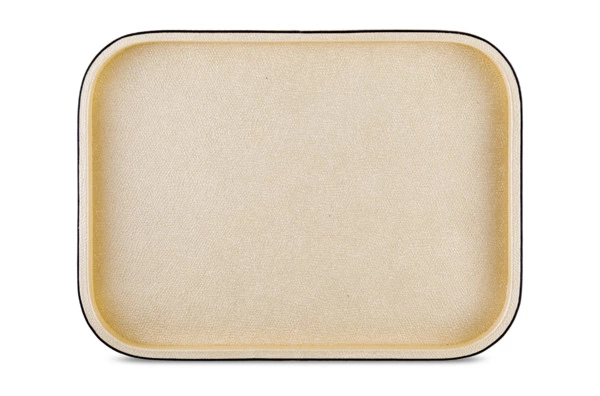 Поднос прямоугольный Giobagnara Поло 27,5х20,5 см, кожа натуральная, шампань