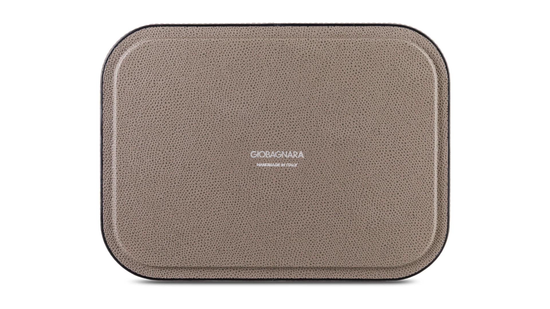Поднос прямоугольный Giobagnara Поло 23,5х17,5х5,5 см, кожа натуральная, дымчатый