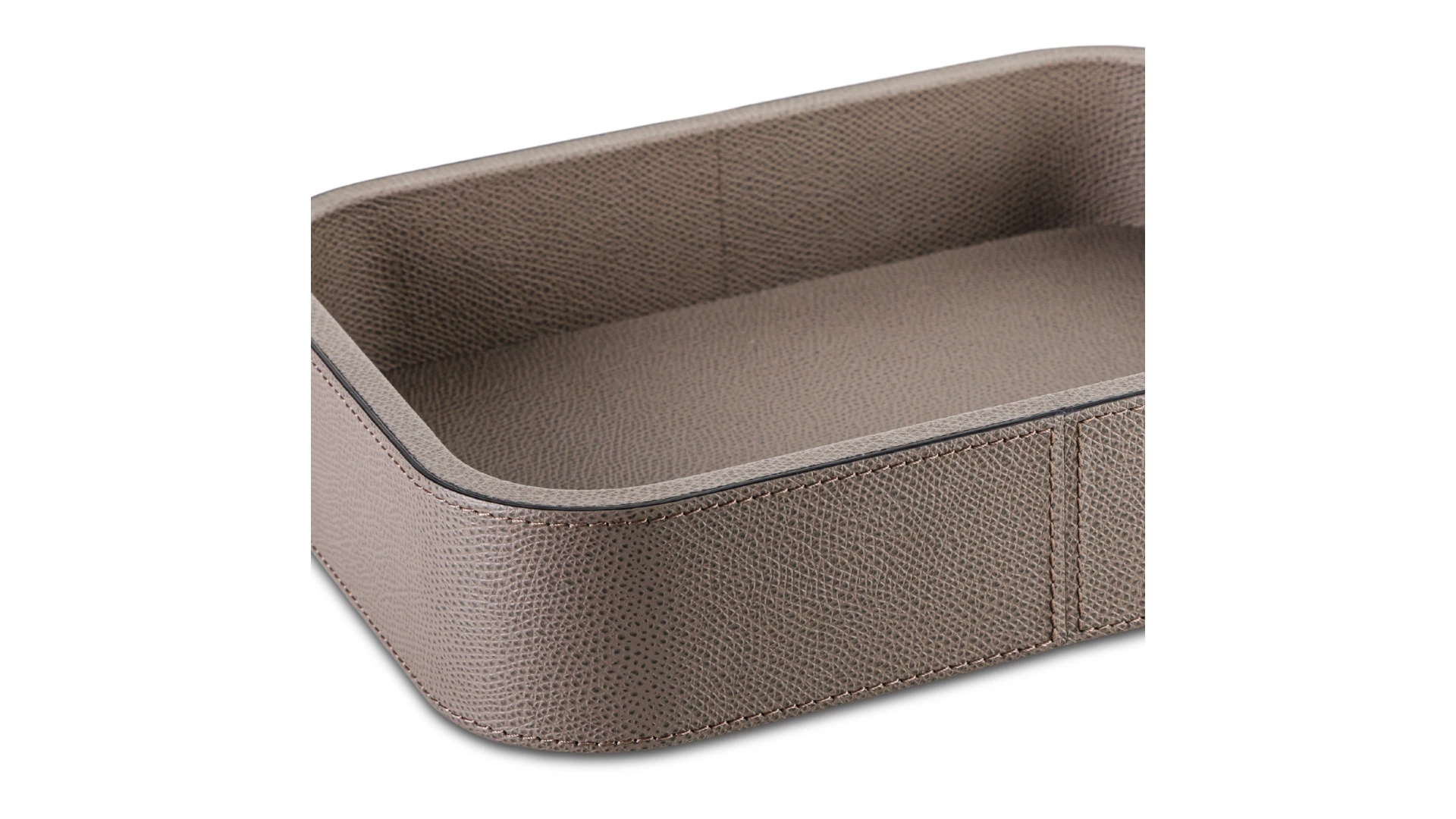 Поднос прямоугольный Giobagnara Поло 23,5х17,5х5,5 см, кожа натуральная, дымчатый