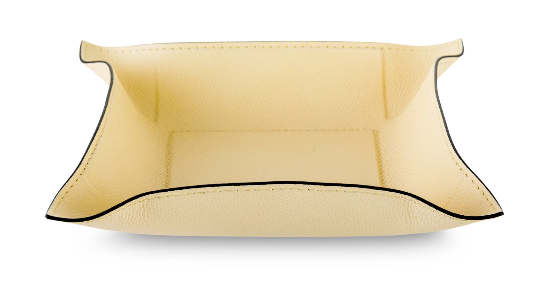 Мелочница квадратная GioBagnara Джек 20х20 см, кожа натуральная, ванильный