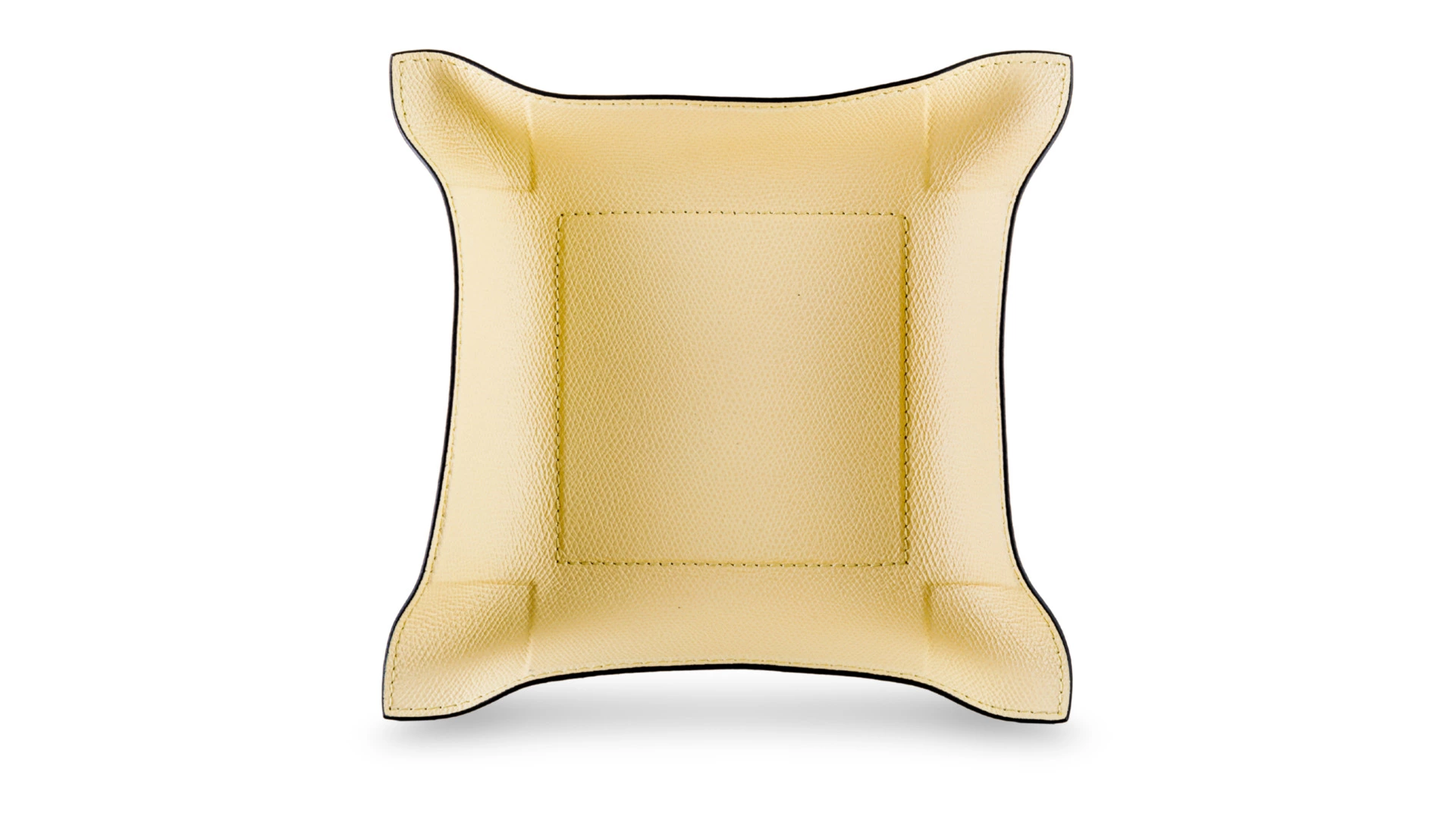 Мелочница квадратная GioBagnara Джек 20х20 см, кожа натуральная, ванильный