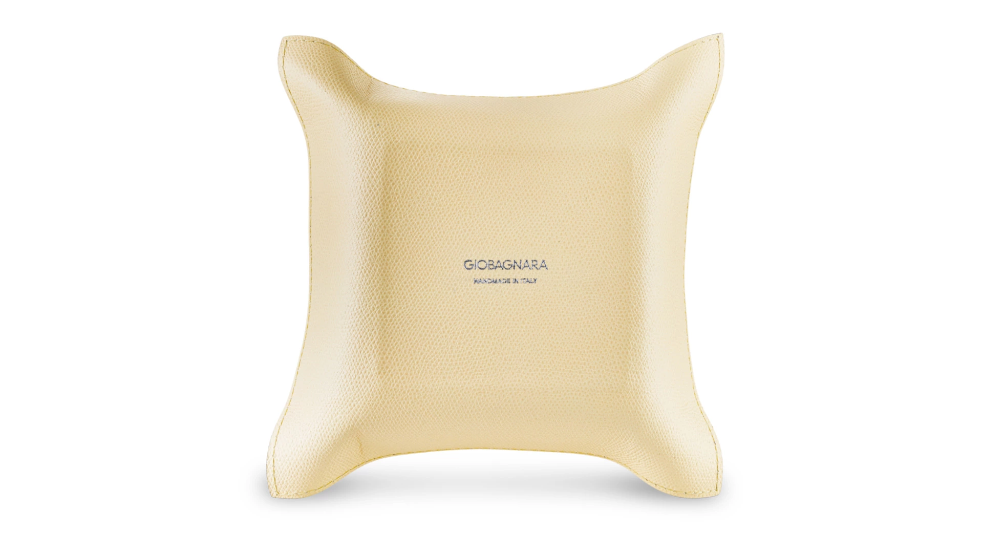 Мелочница квадратная GioBagnara Джек 20х20 см, кожа натуральная, ванильный