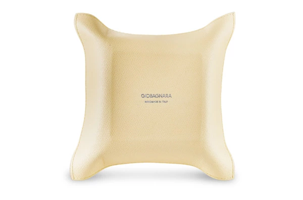 Мелочница квадратная GioBagnara Джек 20х20 см, кожа натуральная, ванильный