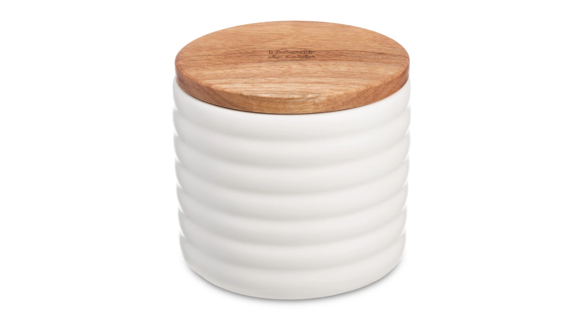 Банка для хранения Decor de table Home 350 мл, рельеф, керамика, акация, белая