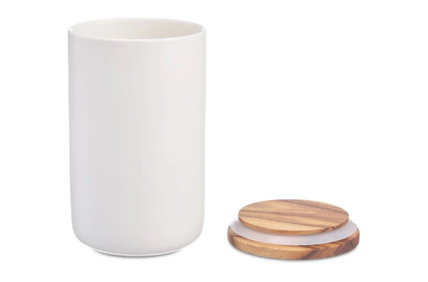 Банка для хранения Decor de table Home 750 мл, керамика, акация, белая