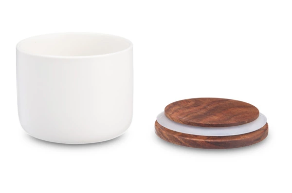 Банка для хранения Decor de table Home 350 мл, керамика, акация, белая