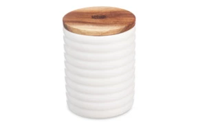 Банка для хранения Decor de table Home 550 мл, керамика, дерево, белая