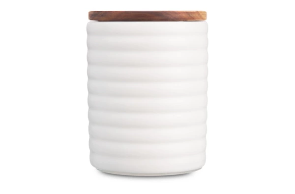 Банка для хранения Decor de table Home 550 мл, рельеф, керамика, акация, белая