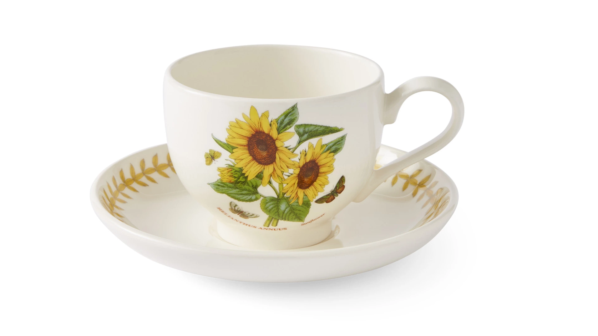 Чашка чайная с блюдцем Portmeirion Ботанический сад. Летний луг Подсолнух 260 мл, фаянс